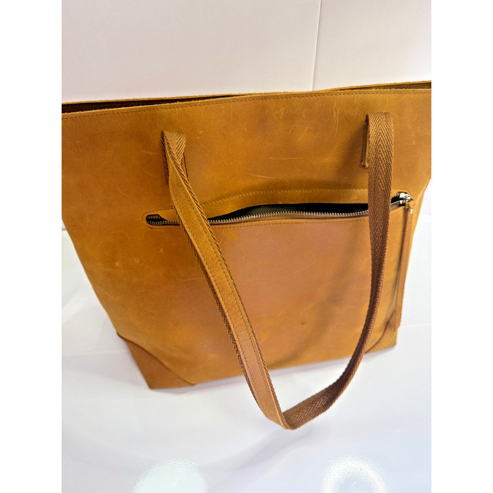 Brown Leather Crossbody Tote Work Travel Everyday Shoulder Bag S Zone 10.5 - Picture 3 of 11